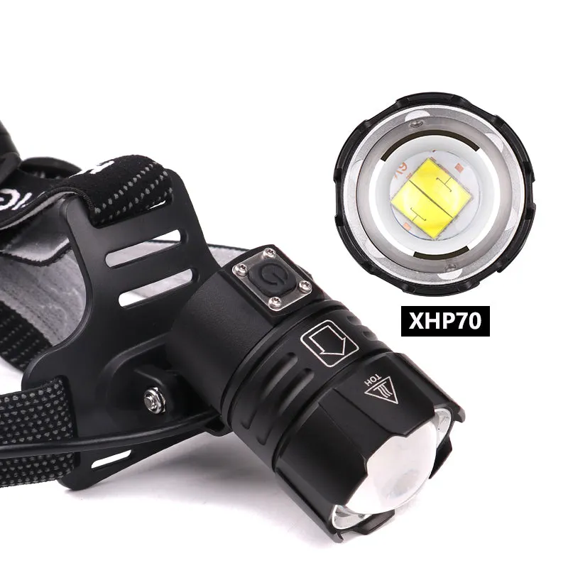120,000LM Super Bright LED Rechargeable Headlamp, Zoomable Head lamp