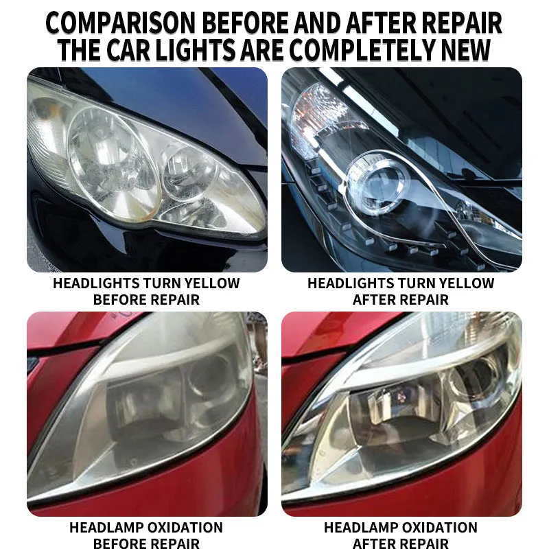 120ml Car Headlight Repair Fluid Headlight Restoration Kit Headlamp Lens Restore Oxidation Yellow Scratch Vague Restore Polishing Cleaning Tools