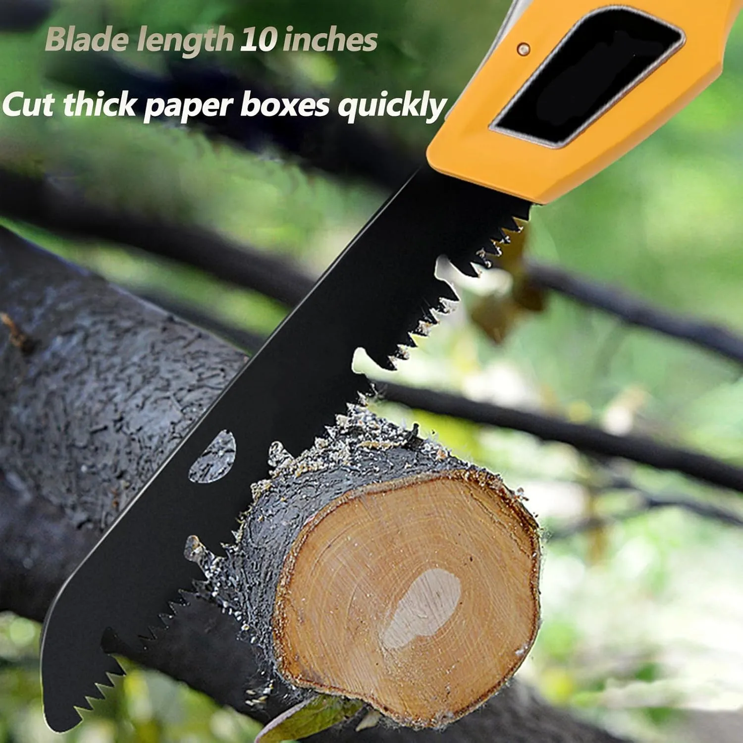 14-inch folding saw, sharper blades, outdoor and camping saws, hunting/bone saws, handling firewood, fire pit lumber, lawn and garden work, pruning trees and shrubs, easy to use and store
