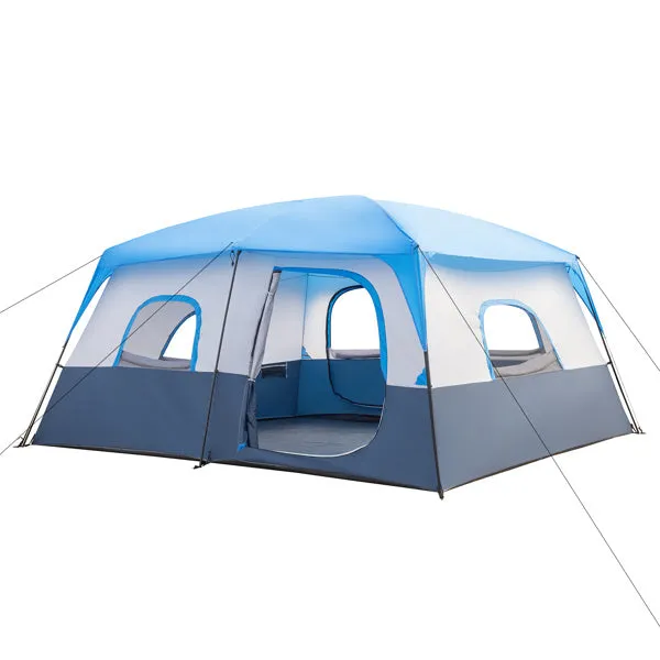 14 Person 160.3" x 160.3" x 83.6" Camping Tent Dark Blue And White