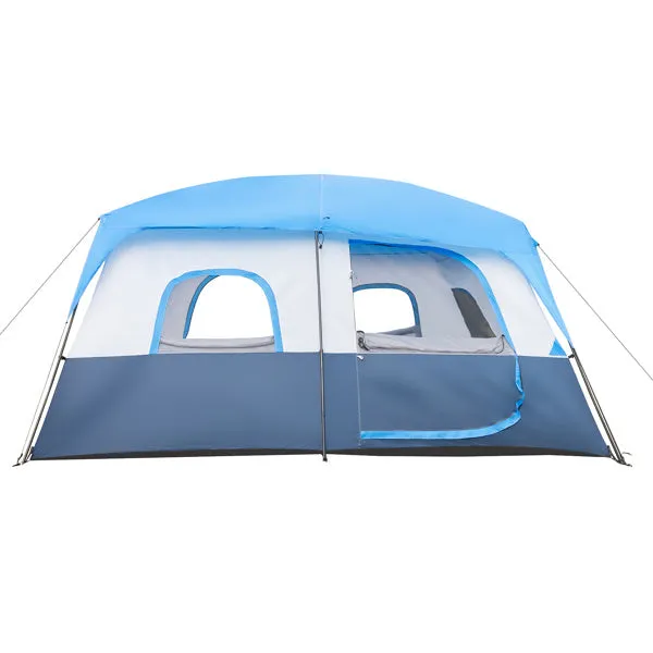 14 Person 160.3" x 160.3" x 83.6" Camping Tent Dark Blue And White