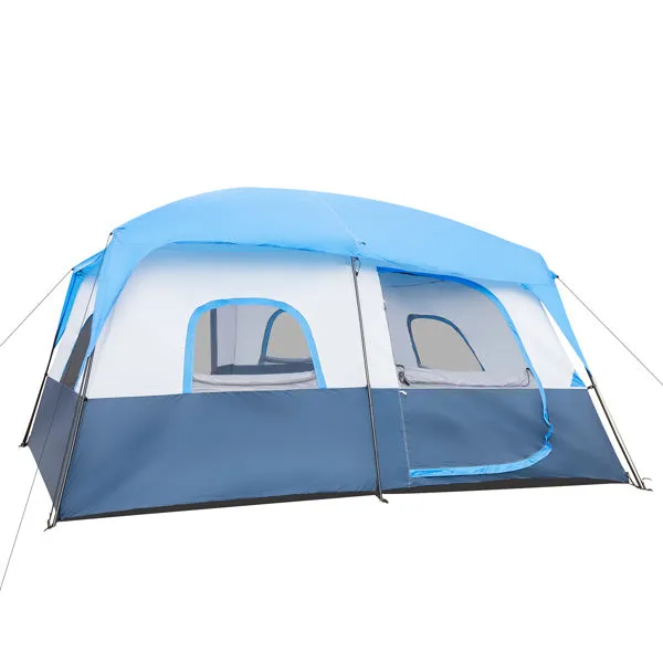 14 Person 160.3" x 160.3" x 83.6" Camping Tent Dark Blue And White