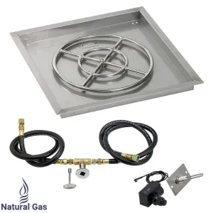18" Drop in Burner Pan. Square. Spark Ignition