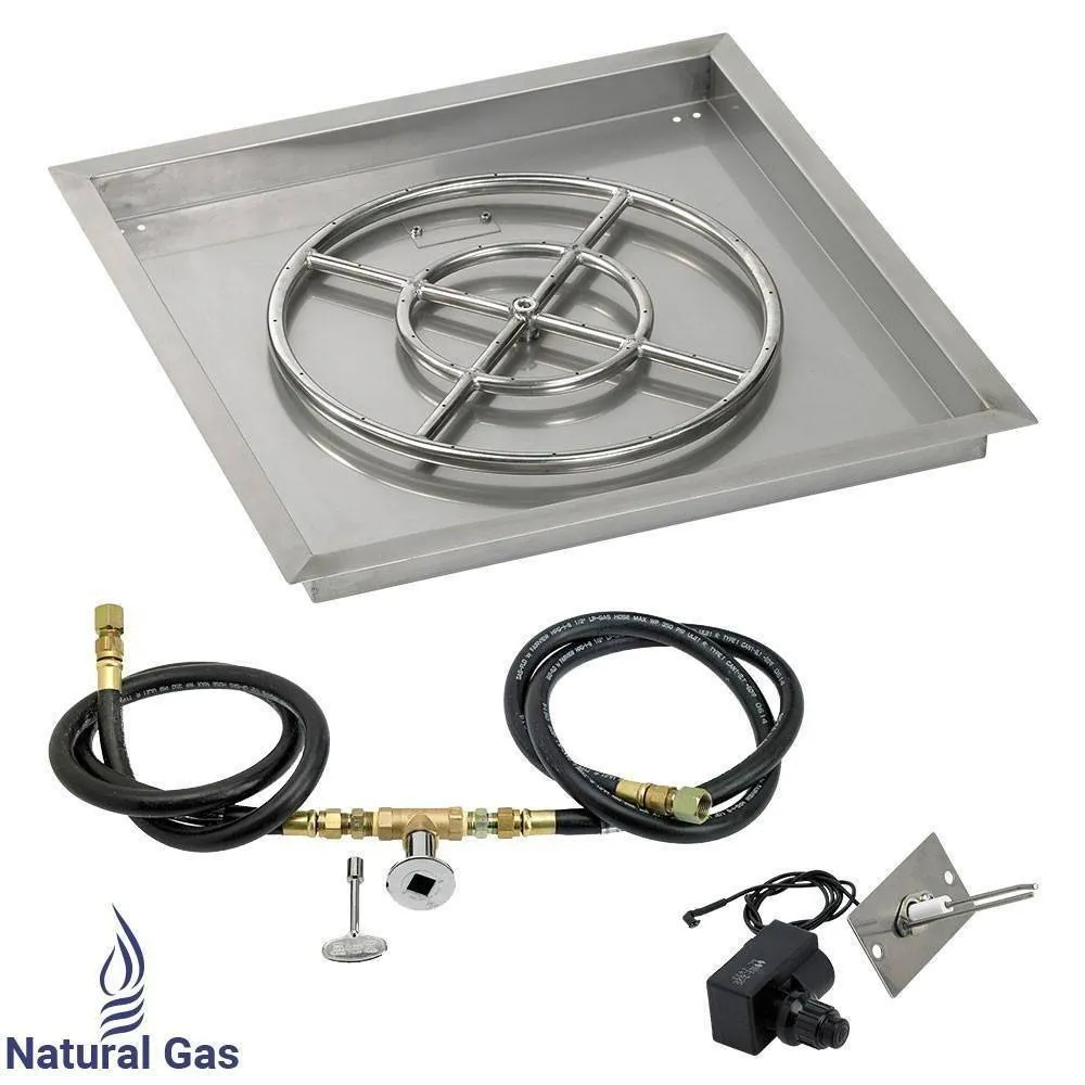 18" Drop in Burner Pan. Square. Spark Ignition