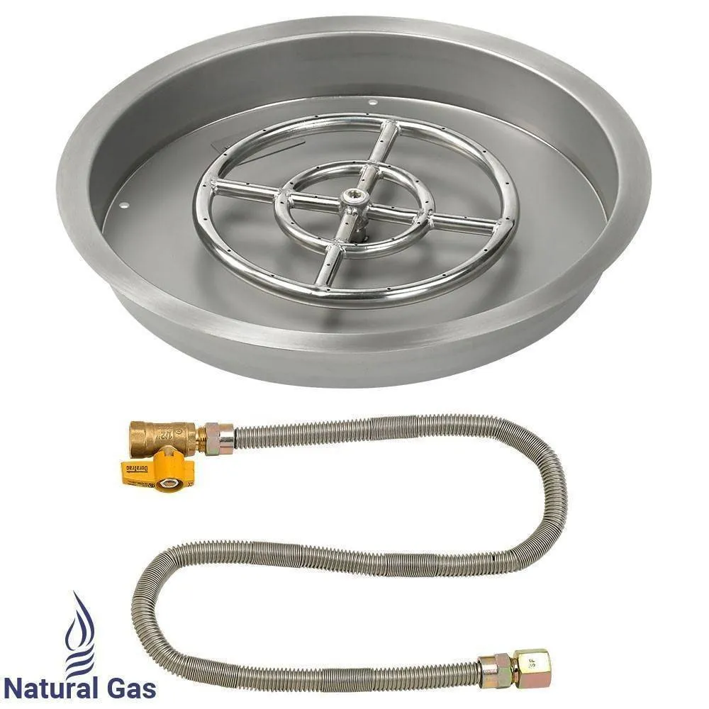 19" Drop in Burner Pan. Round. Match Lite