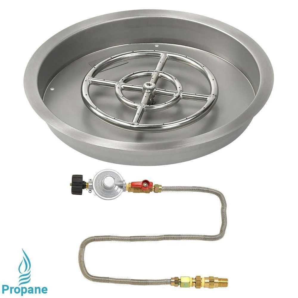 19" Drop in Burner Pan. Round. Match Lite