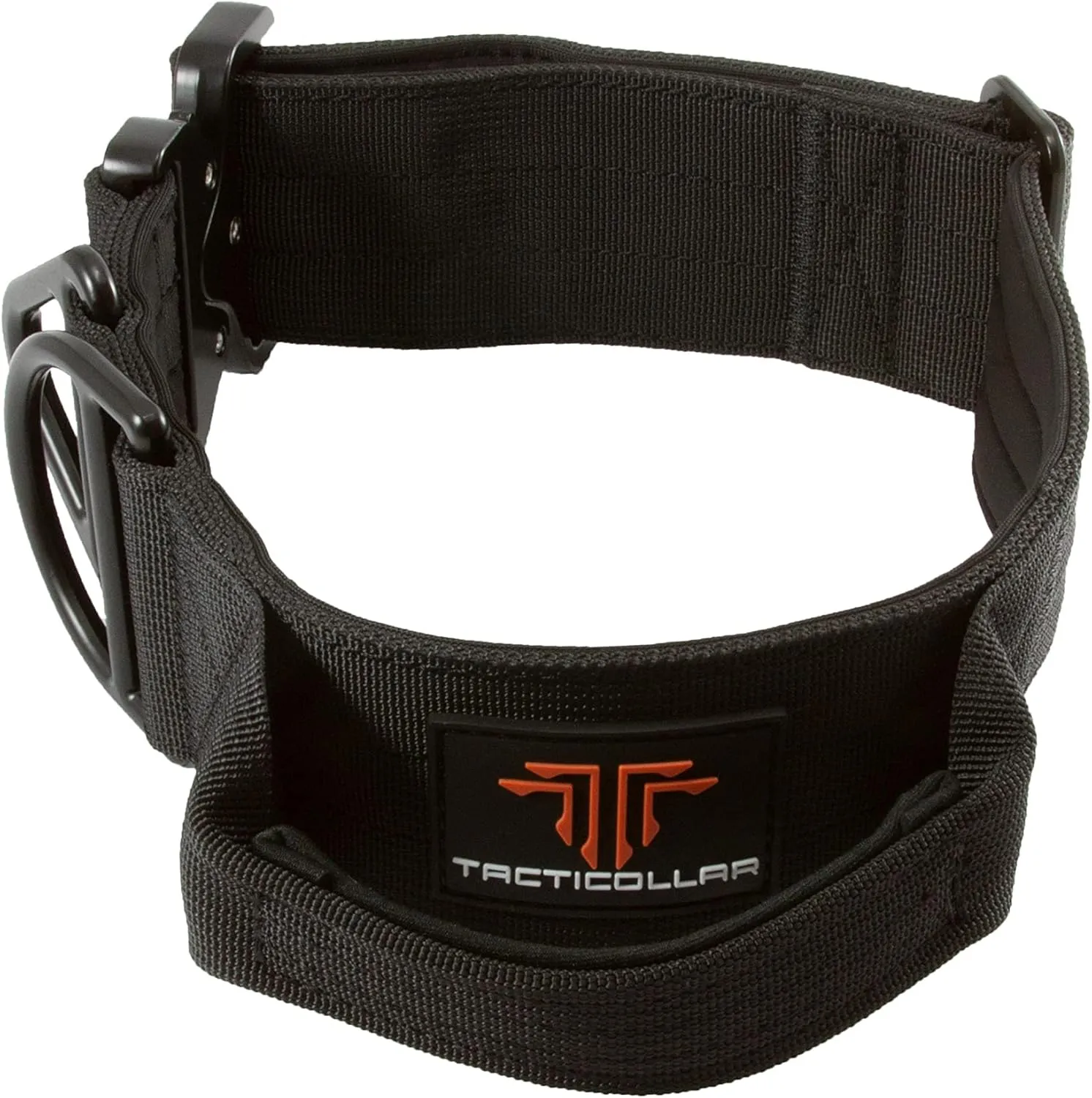 2 inch Tactical Dog Collar with Handle for Medium and Large Dogs, Mil Spec Nylon Collar, Quick-Release Metal Buckle, Neoprene Padded Inside (Medium, Black)