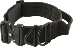 2 inch Tactical Dog Collar with Handle for Medium and Large Dogs, Mil Spec Nylon Collar, Quick-Release Metal Buckle, Neoprene Padded Inside (Medium, Black)
