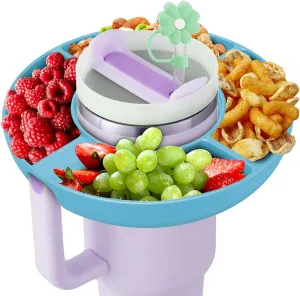 2025 Latest model Stanley Cup 30 oz Snack Bowl with Handle, Compatible with Stanley Cup40 oz with Handle, Stanley Accessories, Silicone(Blue Snack Bowl)