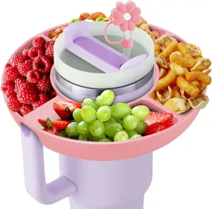 2025 Latest model Stanley Cup 30 oz Snack Bowl with Handle, Compatible with Stanley Cup40 oz with Handle, Stanley Accessories, Silicone(Pink Snack Bowl)