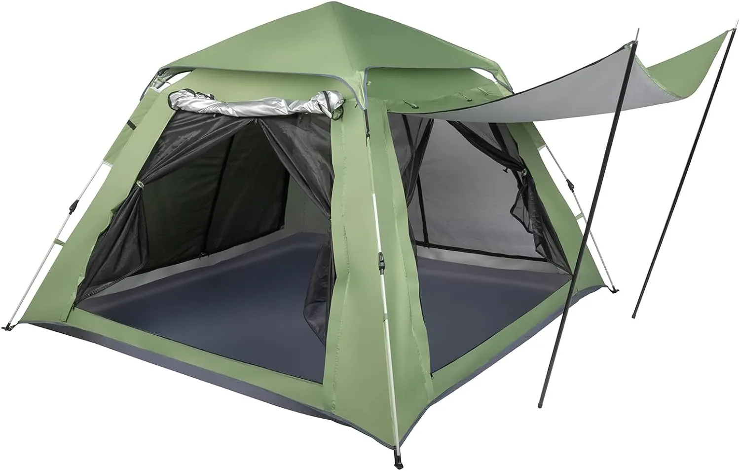240 * 240 * 150cm Spring Quick Open Four-Person Family Tent Camping Tent Green,5-7 Day Delivery from The United States