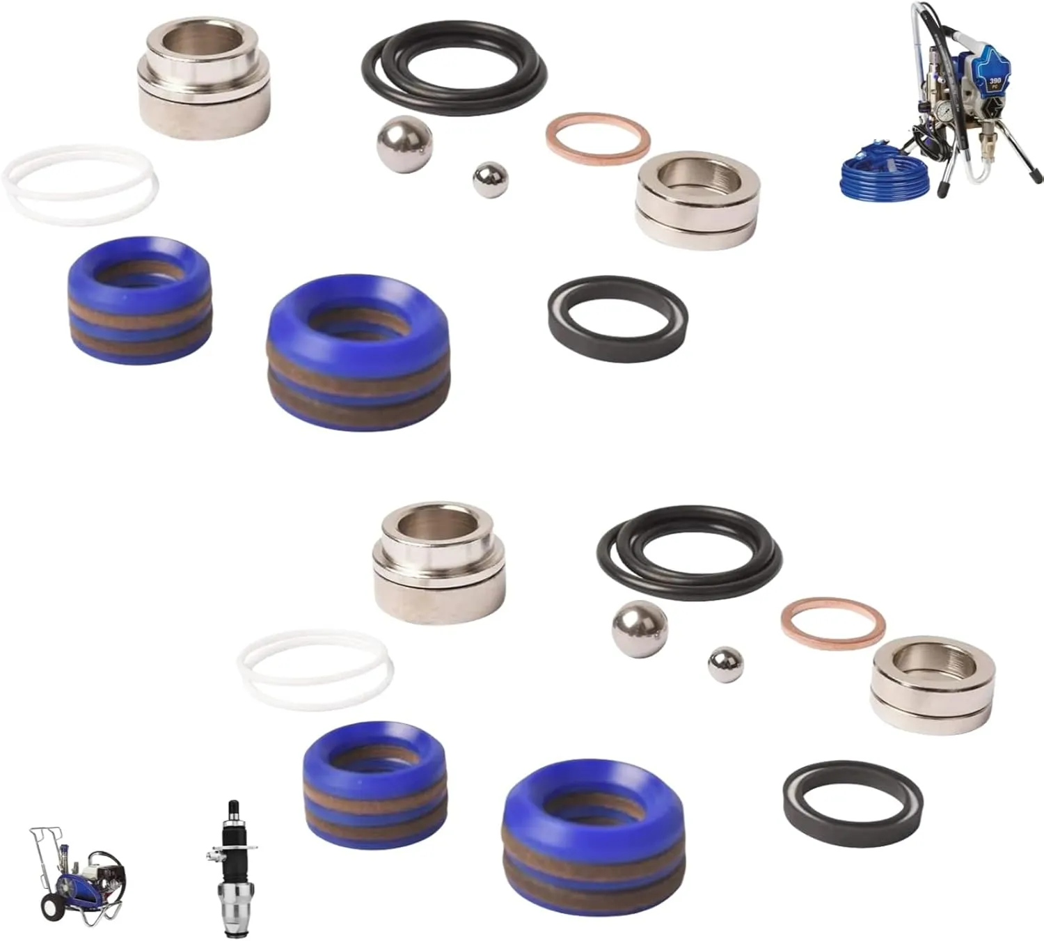 244194 Pump Repair Packing kit Kit for Graco Airless Paint Sprayer 295 390 395 490 495 595 3400 Aftermarket(2 PCS)
