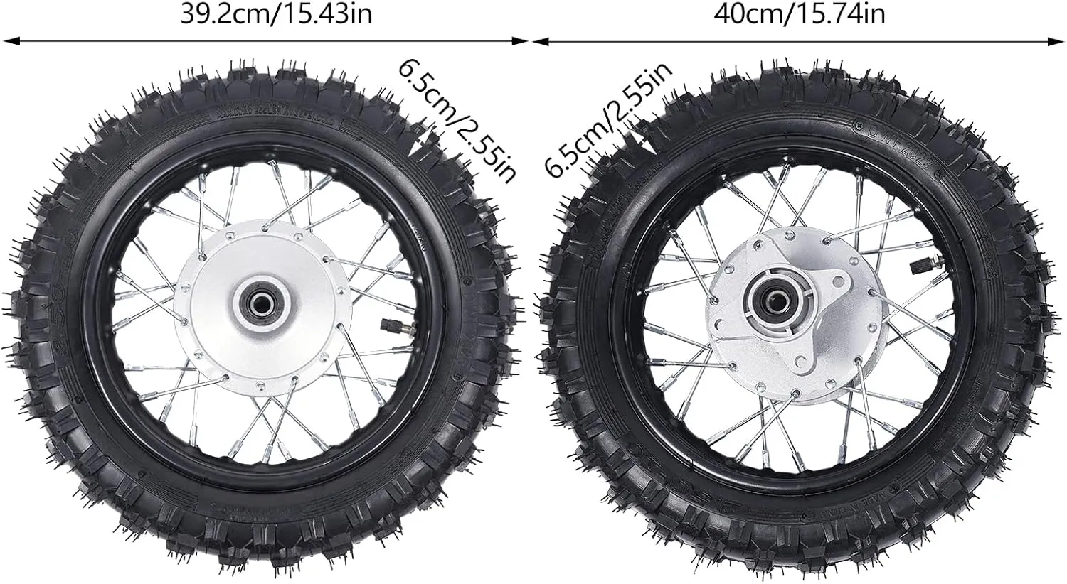2.50-10 Front & Rear Wheels Rims Tires Assembly 2.5-10 Drum Brake Pit Bike Fits HondaCRF50 XR50 BBR KLX Dirt Bikes