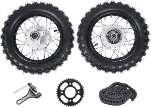 2.50-10 Front Rear Tire Rim Wheel,Drum Brake Pit Bike CRF50 XR,Tire Rim Drum Brake Sprocket,Dirt Bike,Pit Dirt Bike,Alloy, For Honda CRF50 XR50 BBR KLX Dirt Bikes