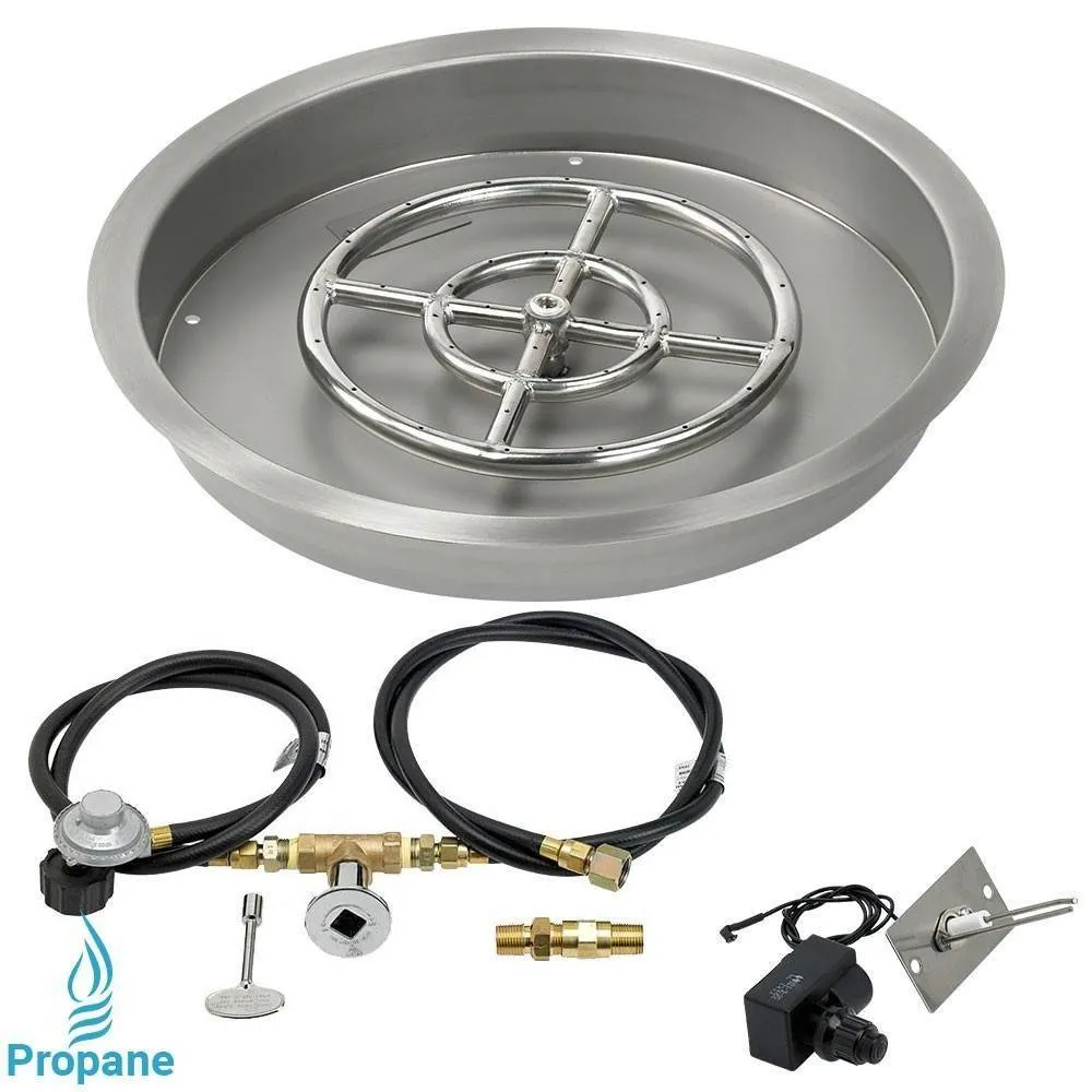 25" Drop in Burner Pan. Round. Spark Ignition
