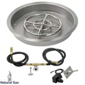 25" Drop in Burner Pan. Round. Spark Ignition