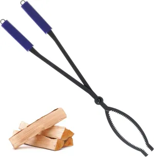 28" Firewood Tongs Log Grabber for Thick Logs Outdoor Indoor Camfire Firepit Bonfire Fireplace Tongs Heavy Duty Wrought Rustproof Safely Moves Firewood
