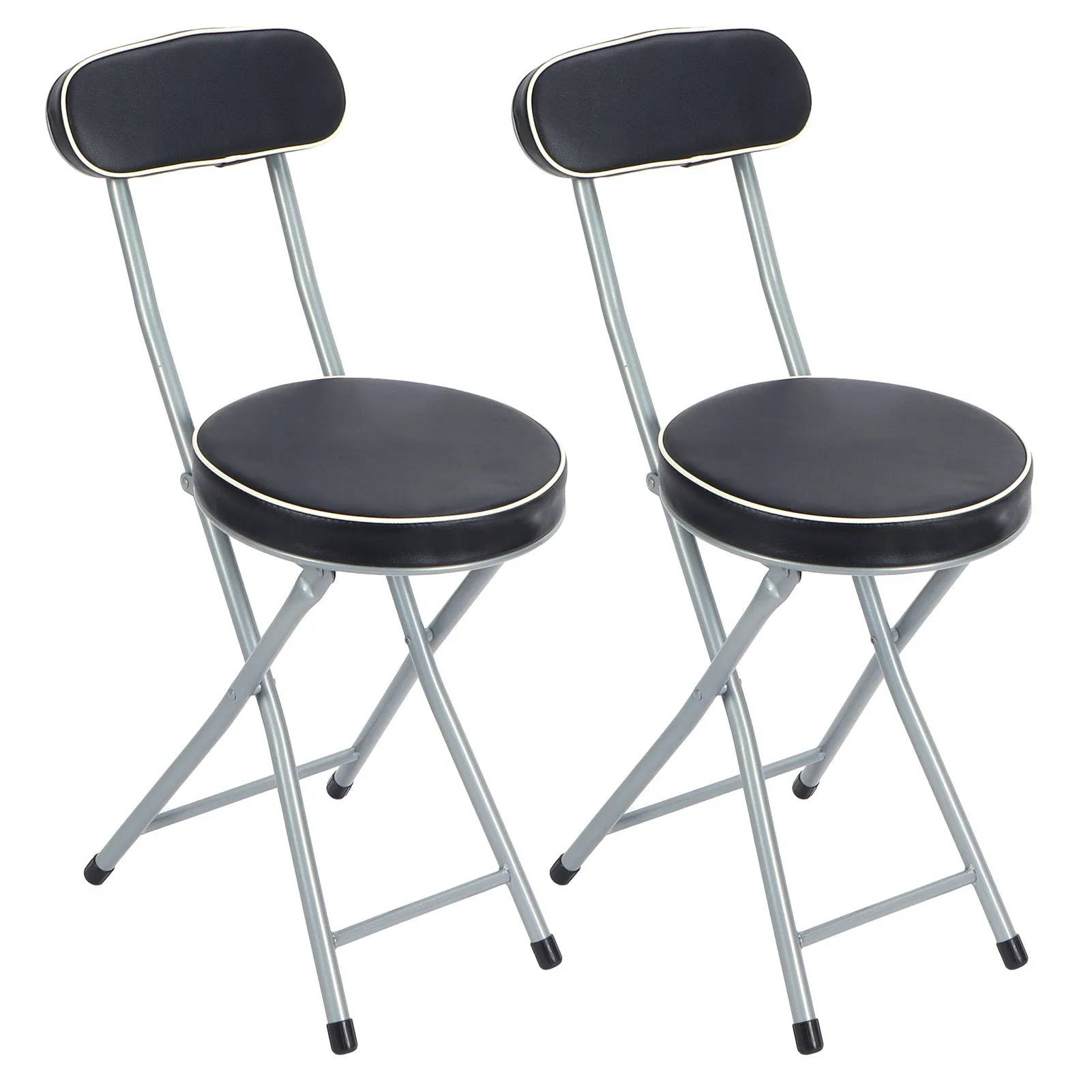 2PCS Cushioned Folding Stool Multifunctional Foldable Padded Chair for Home Office