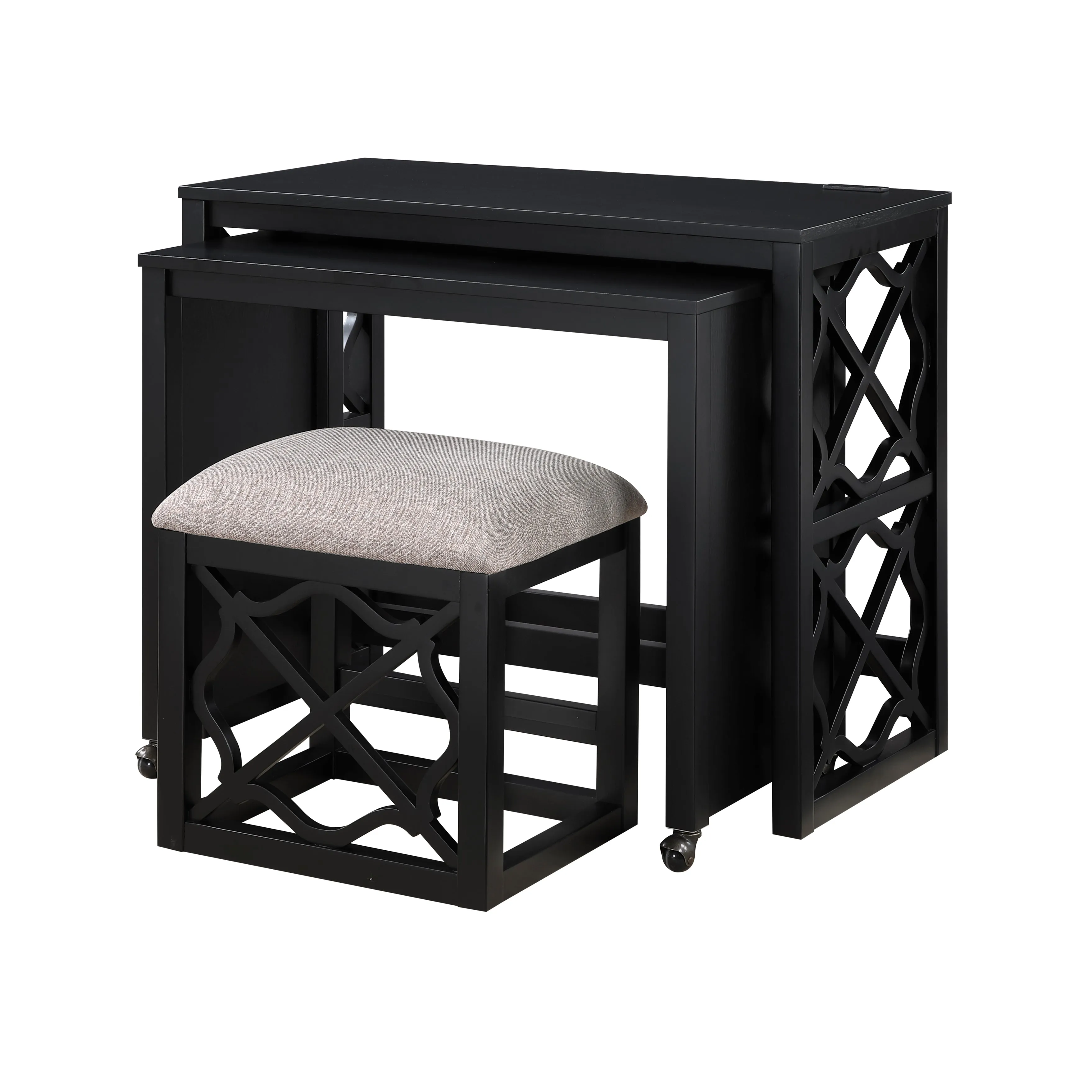 3-Piece Pack Desks with Stool Set