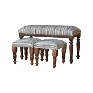 3 Piece Wood Bench and Stools Set Greyson Benches|Ensemble banc et tabourets 3 pièces Greyson en bois