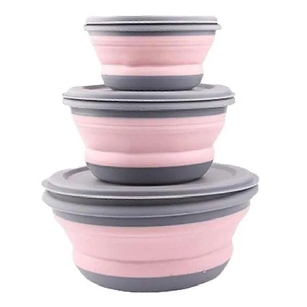3-Pieces: Folding Camping Bowl Set