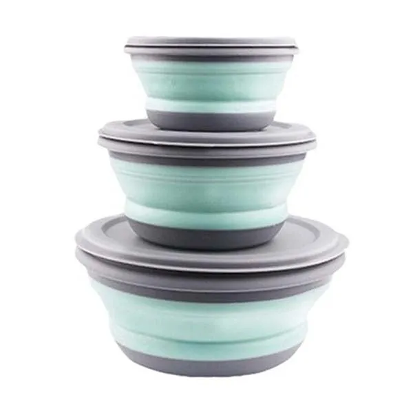 3-Pieces: Folding Camping Bowl Set