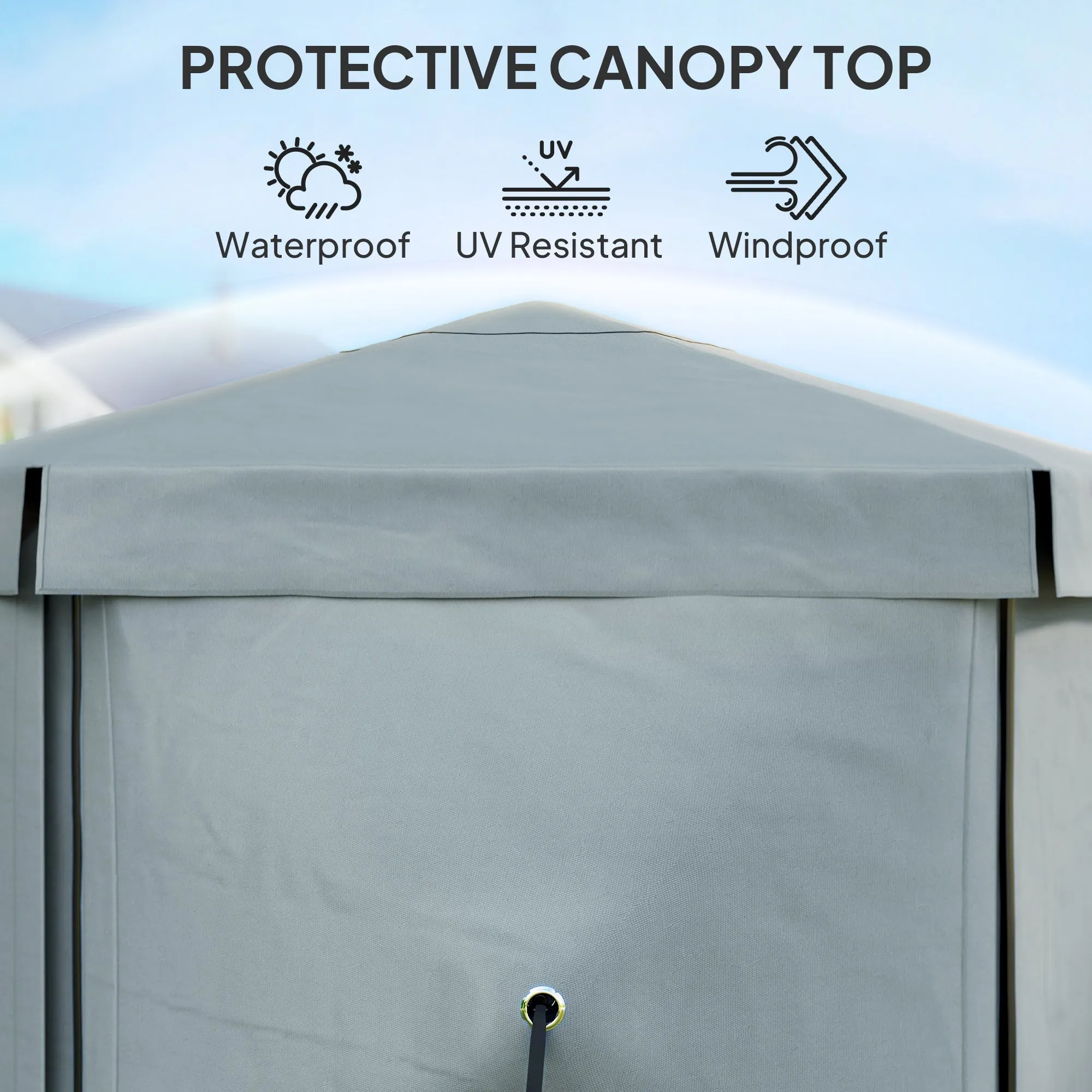 3 x 3(m) Hexagon Pop Up Gazebo with 5 Sides and Carry Bag, Waterproof, UV Resistant Party Tent Instant Event Shelter with Netting for Garden, Patio, Light Grey