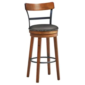 30.5 Inch 360-Degree Swivel Stools with Leather Padded Seat