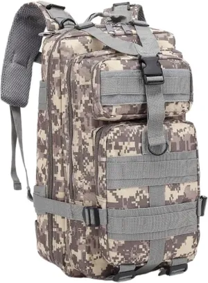 30L Tactical Backpacks Man Traveling Bags Survival Outdoor 3P Assault Pack EDC Molle Pack Hiking Trekking Hunting Bag(Gray)