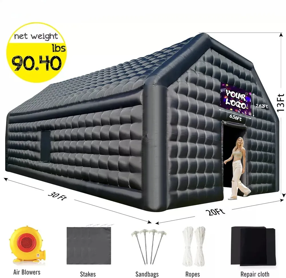30x20x13Ft Inflatable Night Club Party Tent Disco Cube Gazebo Event House