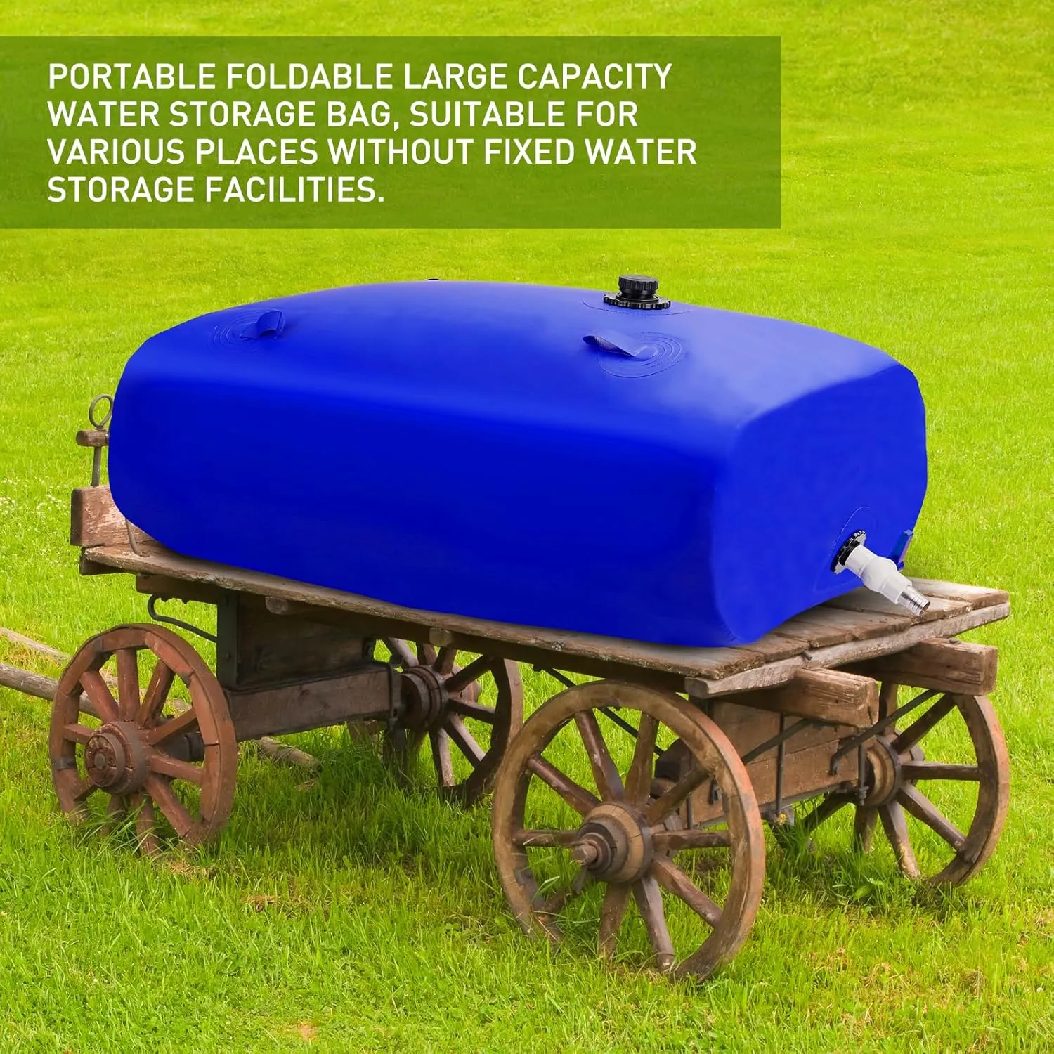 350L/92gal Foldable Water Bladder Storage Container - Large Capacity Soft Water Bag for Drought Resistance, Fire Prevention, and Emergency Water