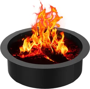 36 inch Inner Fire Pit Ring, 40 inch Outer Large Round Steel Fire Pit Insert Metal Fire Ring Liner Rim Heavy Duty for Outdoor