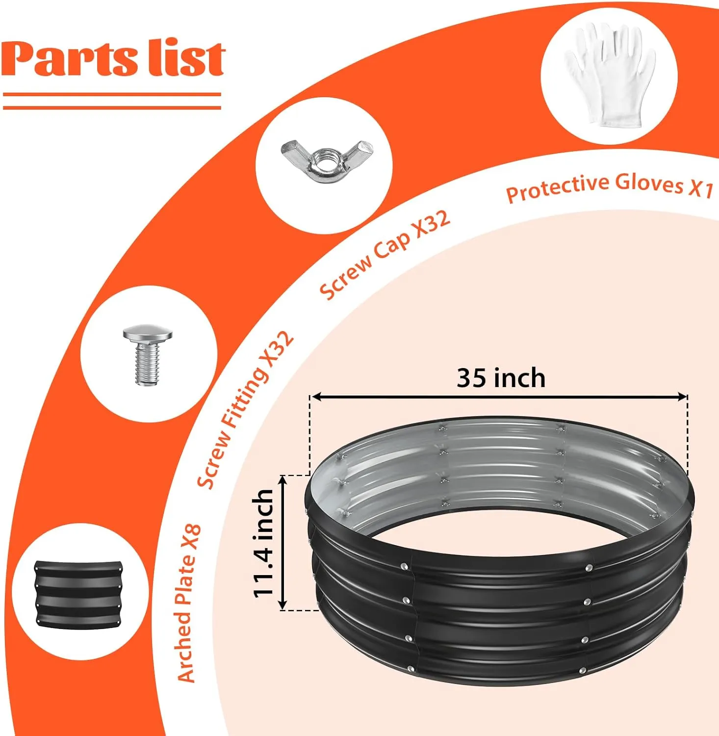36 Inch Round Galvanized Fire Pit Ring/Fire Ring - Foldable and Perfect for Outdoor Gatherings and Campfires in The Yard/Garden/Park/Beach (Black Gray, 3 FT Diameter 1 FT Tall)