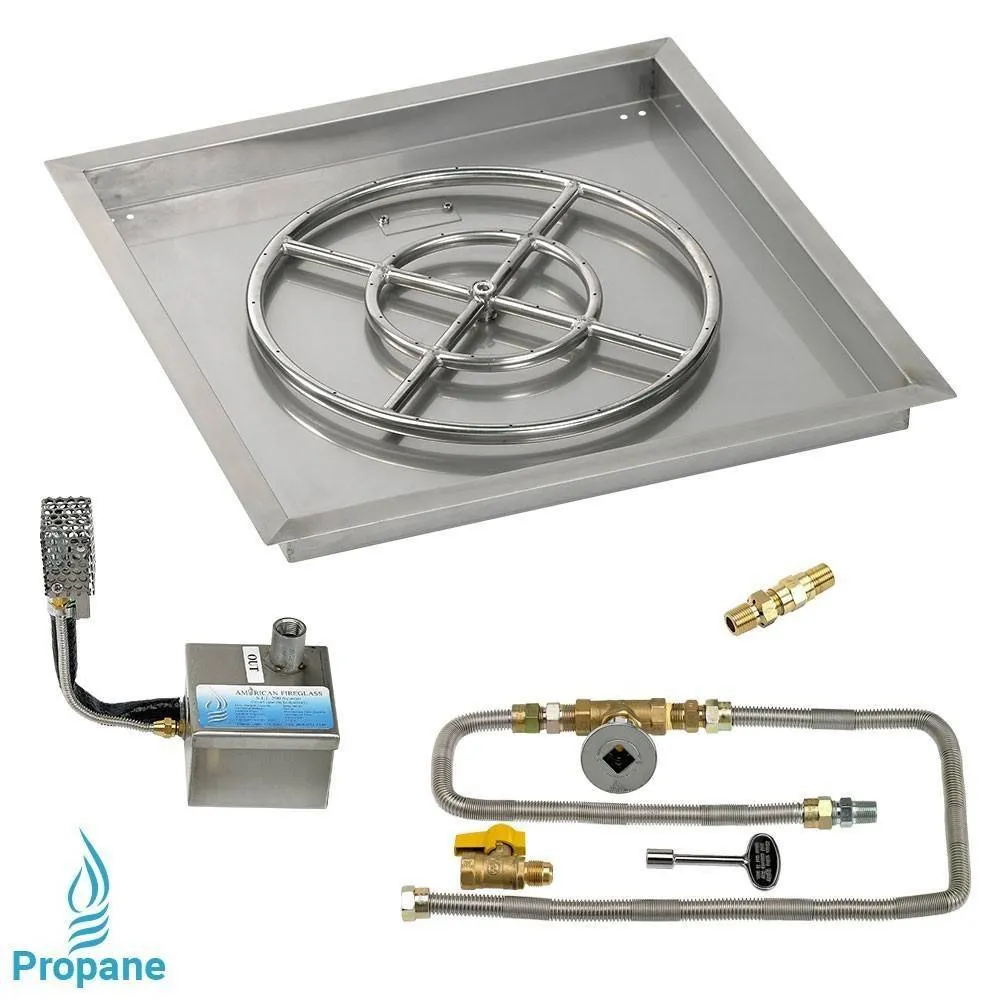 36" Drop in Burner Pan. Square. Spark Ignition