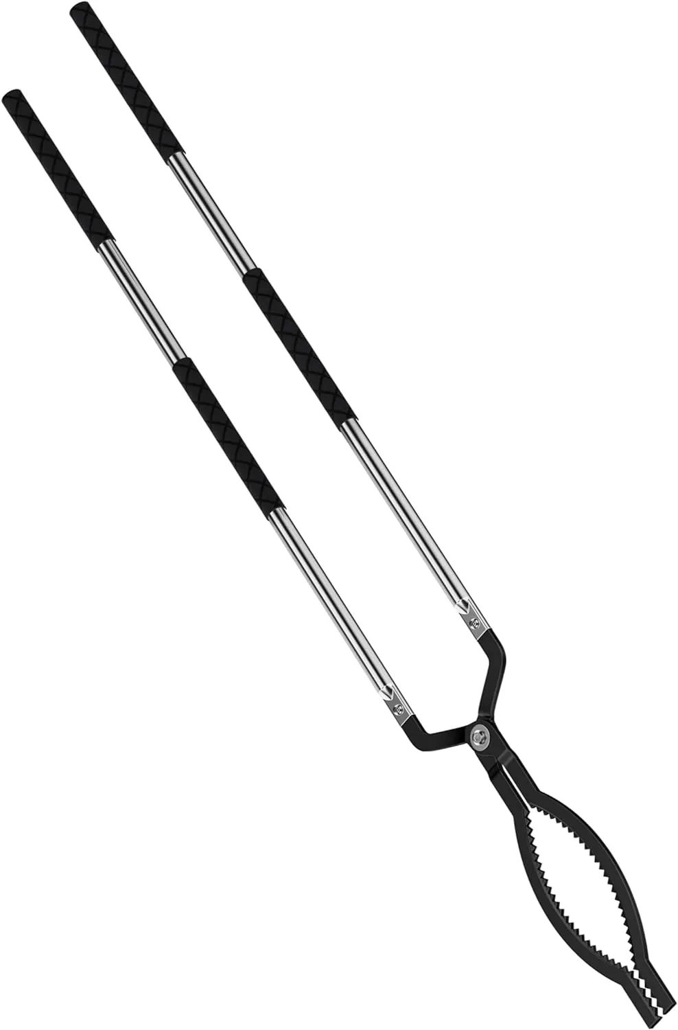 41 Inches Expandable Fire Tongs for Fire Pit Outside Heavy Duty Firewood Log Grabber Claw Stainless Steel Fireplace Tools Indoor