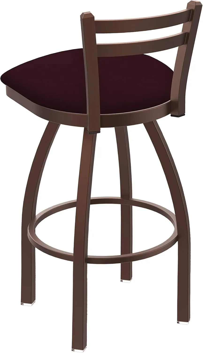 411 Jackie 30" Low Back Swivel Bar Stool with Bronze Finish and Canter Bordeaux Seat