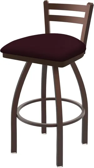 411 Jackie 30" Low Back Swivel Bar Stool with Bronze Finish and Canter Bordeaux Seat