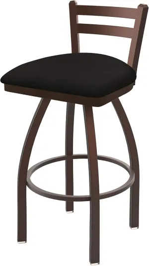 411 Jackie 30" Low Back Swivel Bar Stool with Bronze Finish and Canter Espresso Seat
