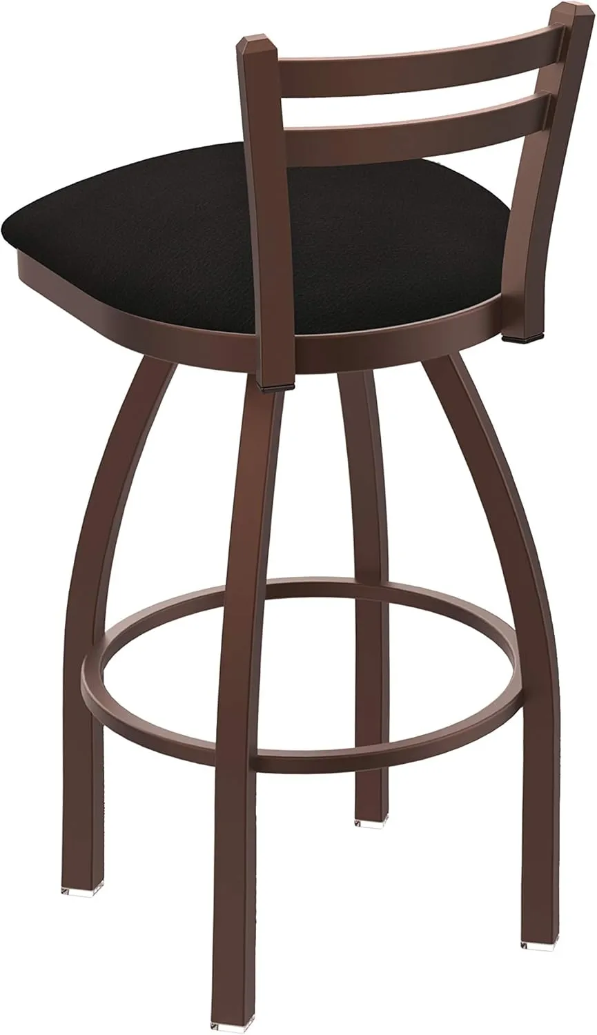 411 Jackie 30" Low Back Swivel Bar Stool with Bronze Finish and Canter Espresso Seat