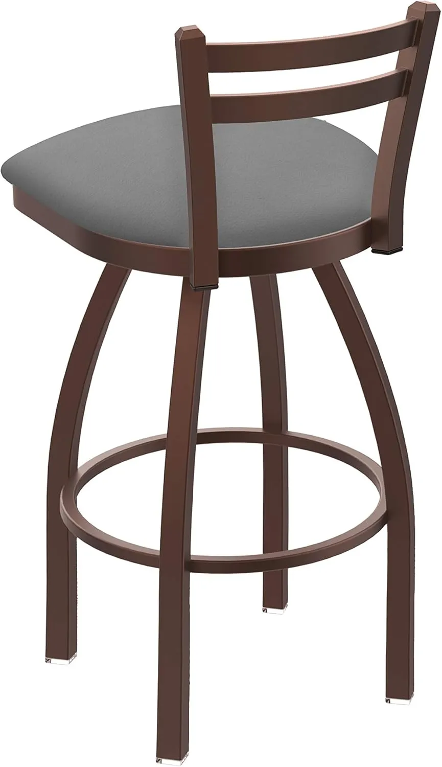411 Jackie 30" Low Back Swivel Bar Stool with Bronze Finish and Canter Folkstone Grey Seat