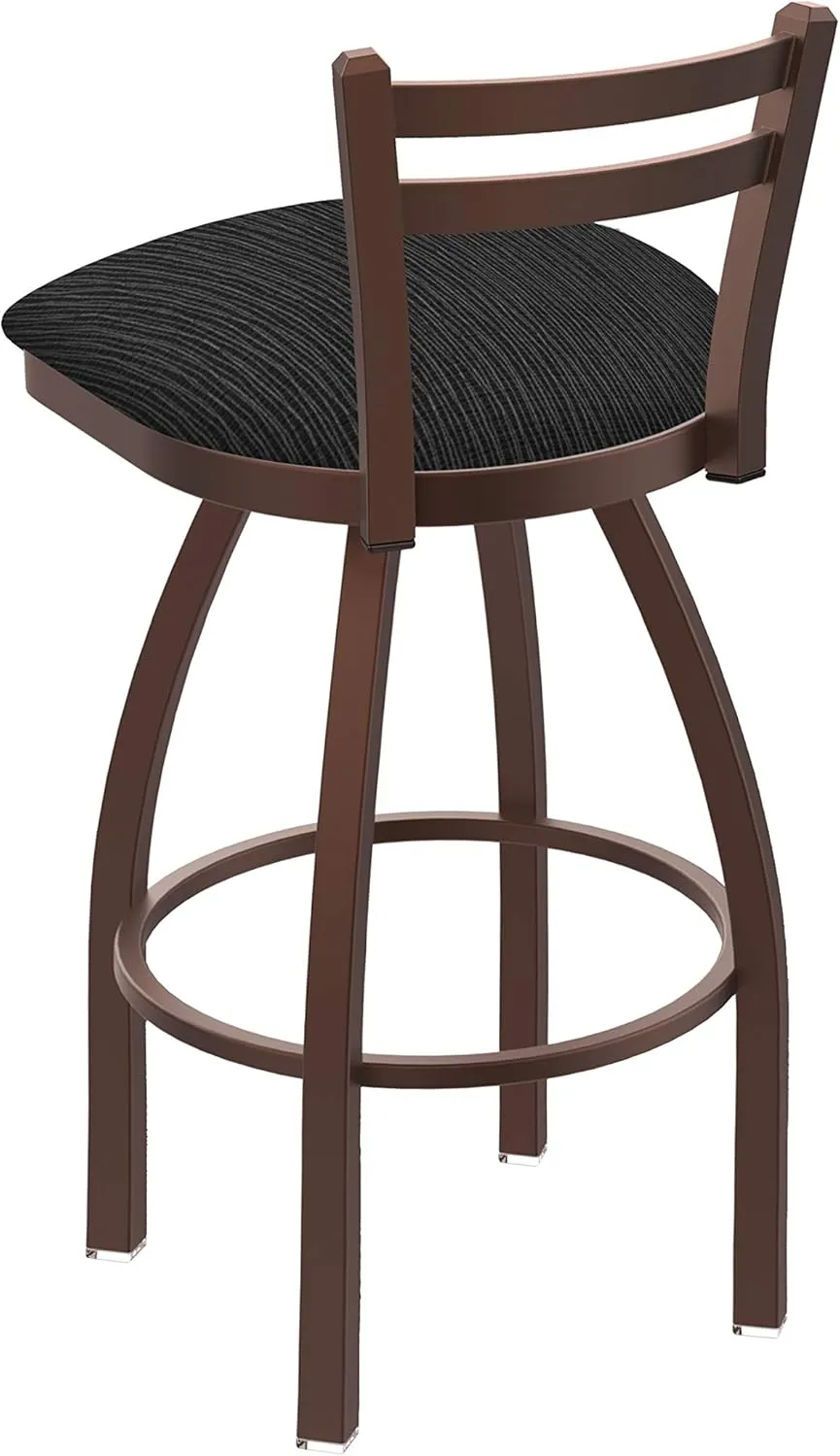 411 Jackie 30" Low Back Swivel Bar Stool with Bronze Finish and Graph Coal Seat