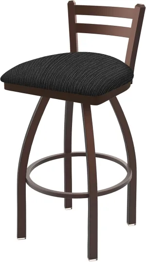 411 Jackie 30" Low Back Swivel Bar Stool with Bronze Finish and Graph Coal Seat