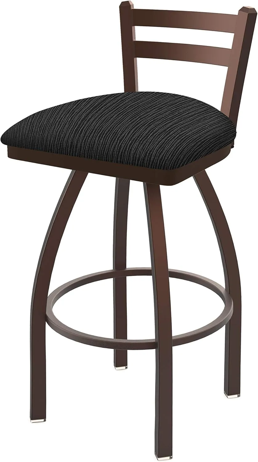411 Jackie 30" Low Back Swivel Bar Stool with Bronze Finish and Graph Coal Seat
