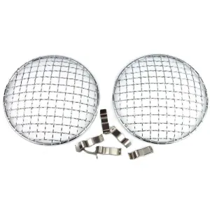 5 3/4" Chrome Mesh Headlamp Stone Guards