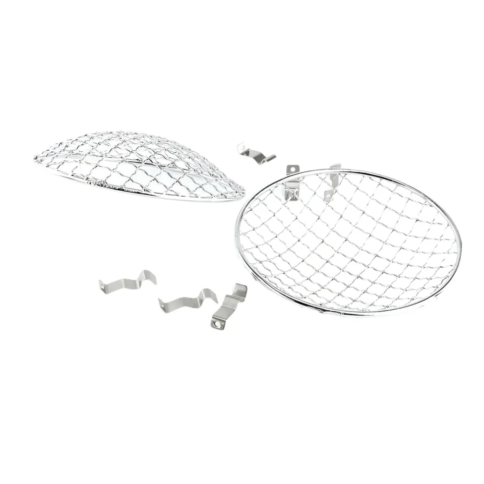 5 3/4" Chrome Mesh Headlamp Stone Guards