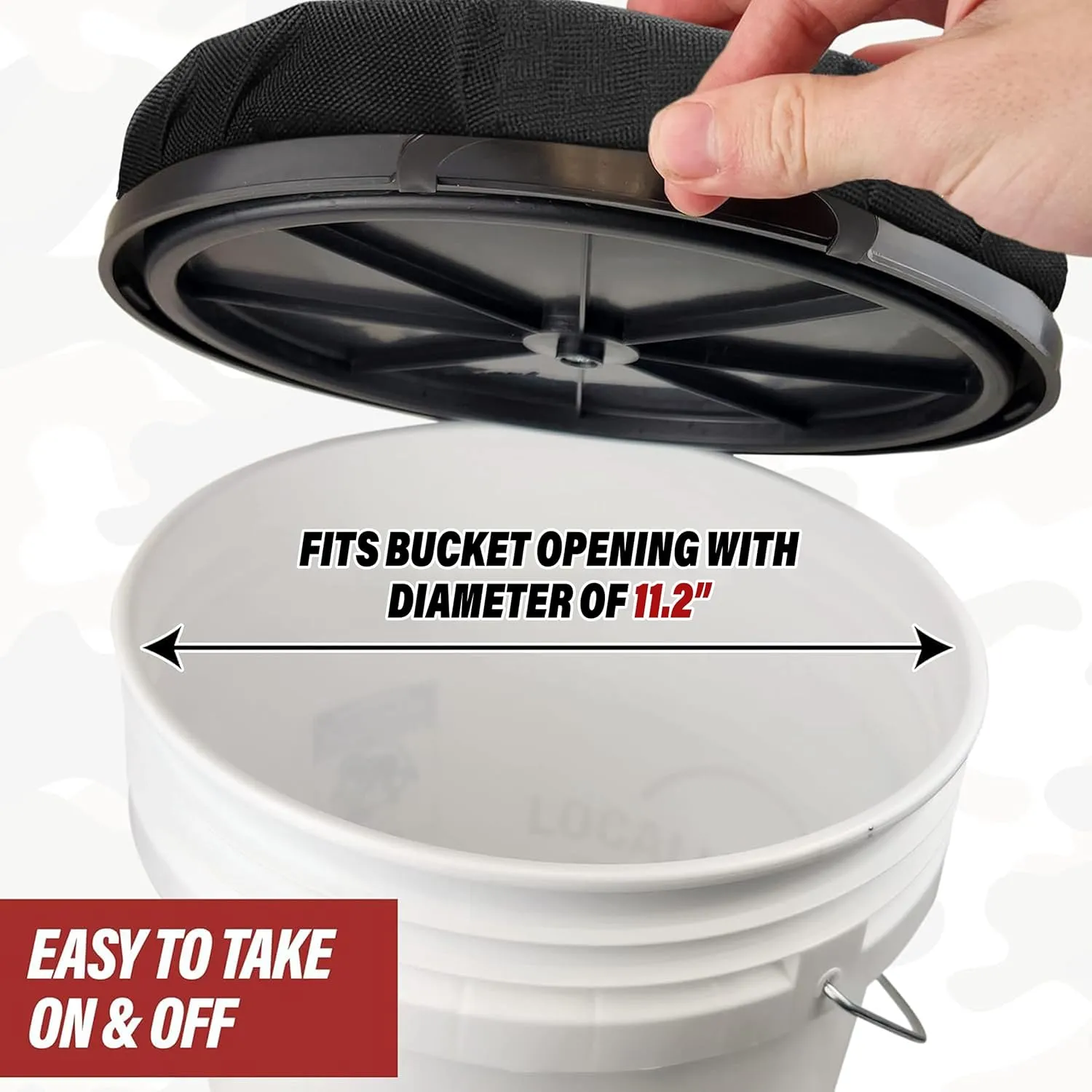 5 Gallon Bucket Seat, 360 Degree Swivel Bucket Lid Padded with Memory Foam, Bucket Seat Cover Used for Hunting Gardening and Camping Fishing. (Black)