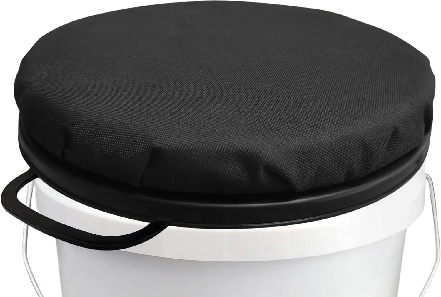 5 Gallon Bucket Seat, 360 Degree Swivel Bucket Lid Padded with Memory Foam, Bucket Seat Cover Used for Hunting Gardening and Camping Fishing. (Black)