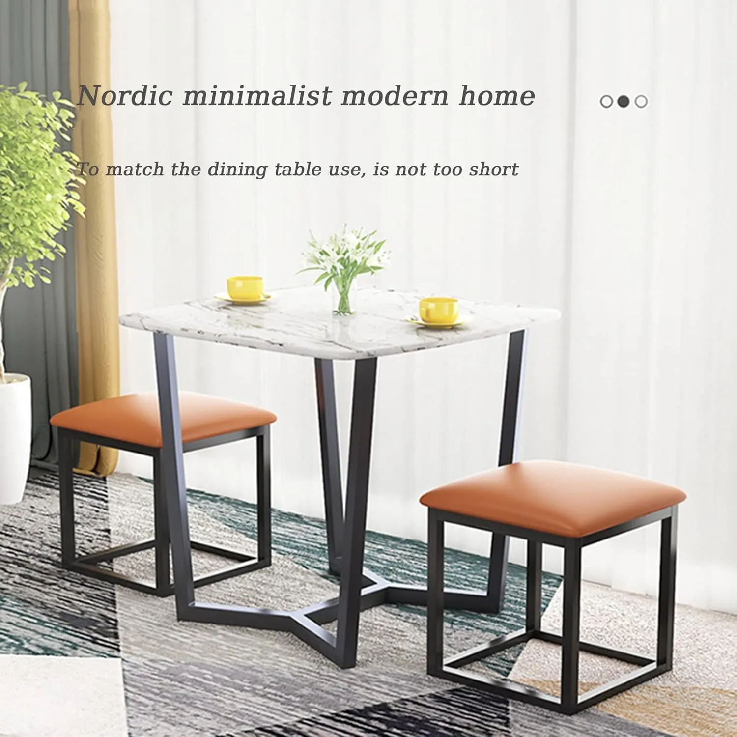 5 in 1 PU Leather Seating Nesting Ottoman Cube with Swivel Casters Stackable Sofa Chair Stool Movable Footstool Dressing Chair for Living Room Bedroom Colorful (Color : Black)
