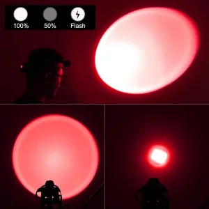 50000 Lumens Hunting Red Light Rechargeable Headlamp LED Tactical Head Lamp Super Bright Red Headlight Zoomable Waterproof 3 Modes Headlamps for Coyote Hog Astronomy Night Vision Aviation Fishing