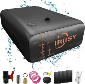 540L Water Storage Bladder with w/Water Level Indicator, 142 Gal Foldable Water Bladder Tank, PVC Portable Emergency Water Tank Water Bag for RVs, Fire Prevention, Irrigation, Camping, Garden